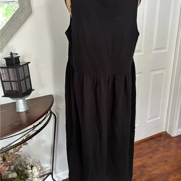 Madewell Black Sleeveless Square Neck Midi Sundress - Picture 7 of 10